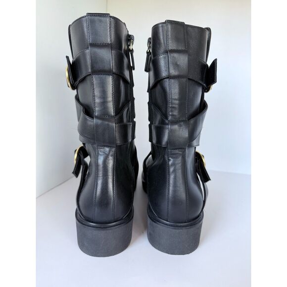 NWOB Stuart Weitzman Women's Luxering Belted Leather Bootie in Black Size 10 - Picture 5 of 15